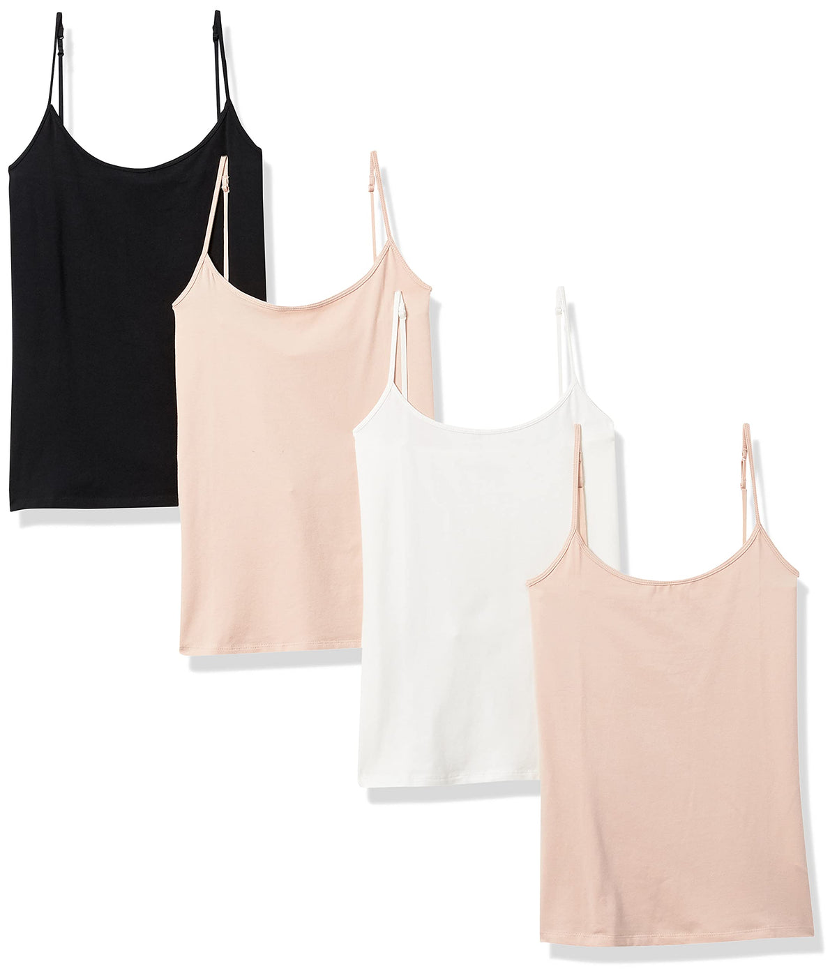 Amazon Essentials Women's Slim-Fit Camisole for Layering and Everyday Wear, Pack of 4
