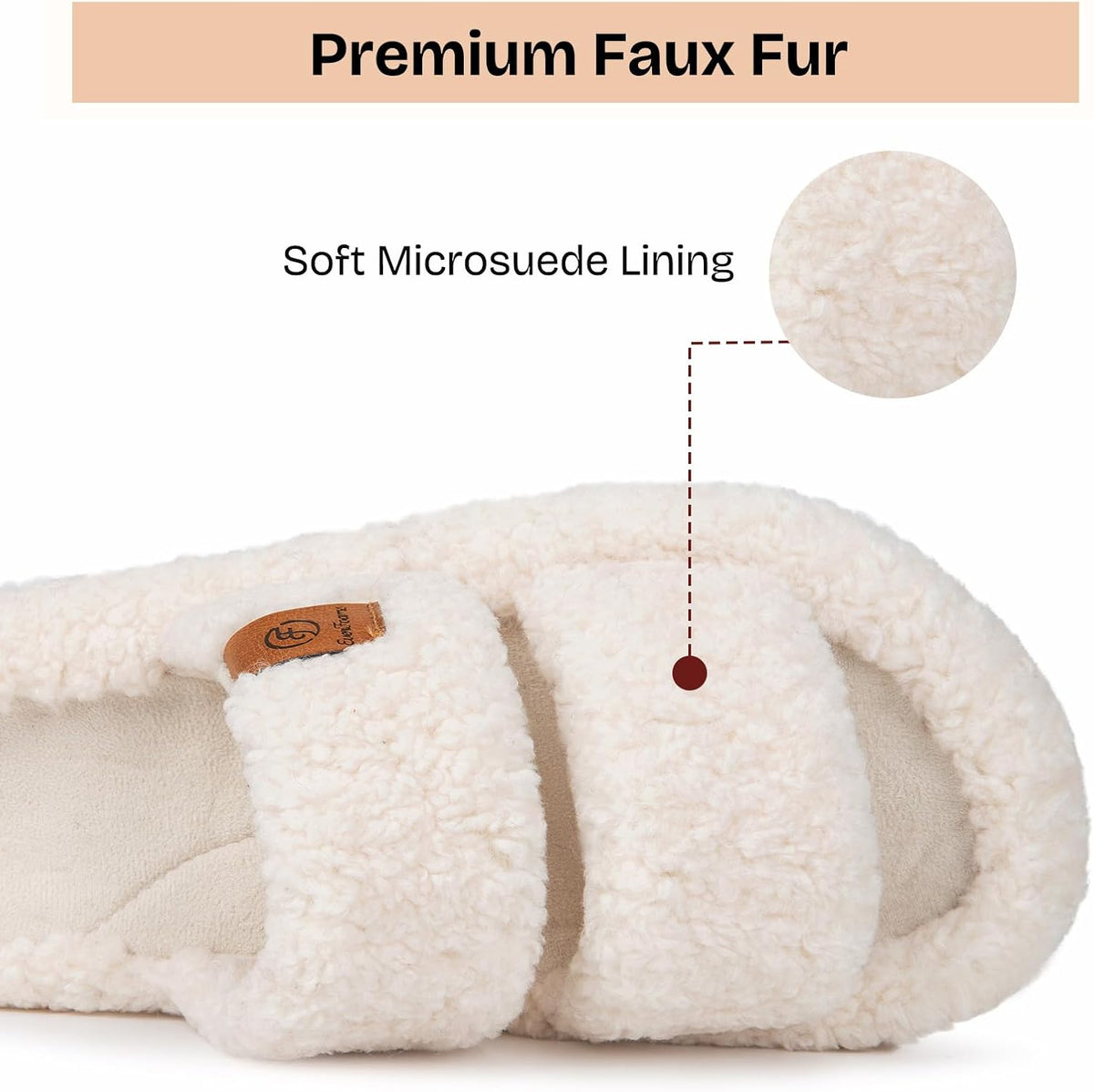 EverFoams Womens Fuzzy Open-toe Slippers Memory Foam Indoor House Shoes