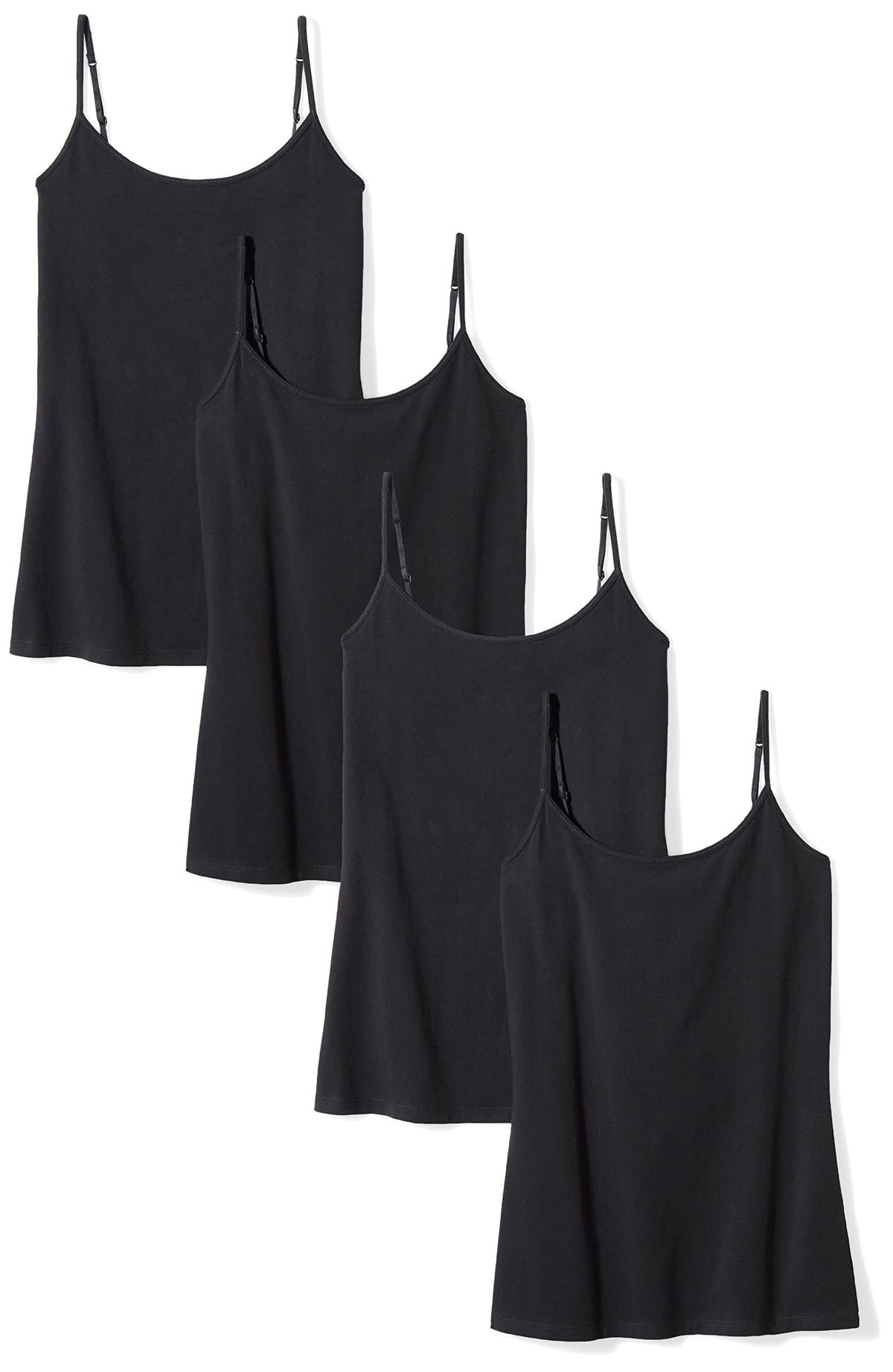 Amazon Essentials Women's Slim-Fit Camisole for Layering and Everyday Wear, Pack of 4