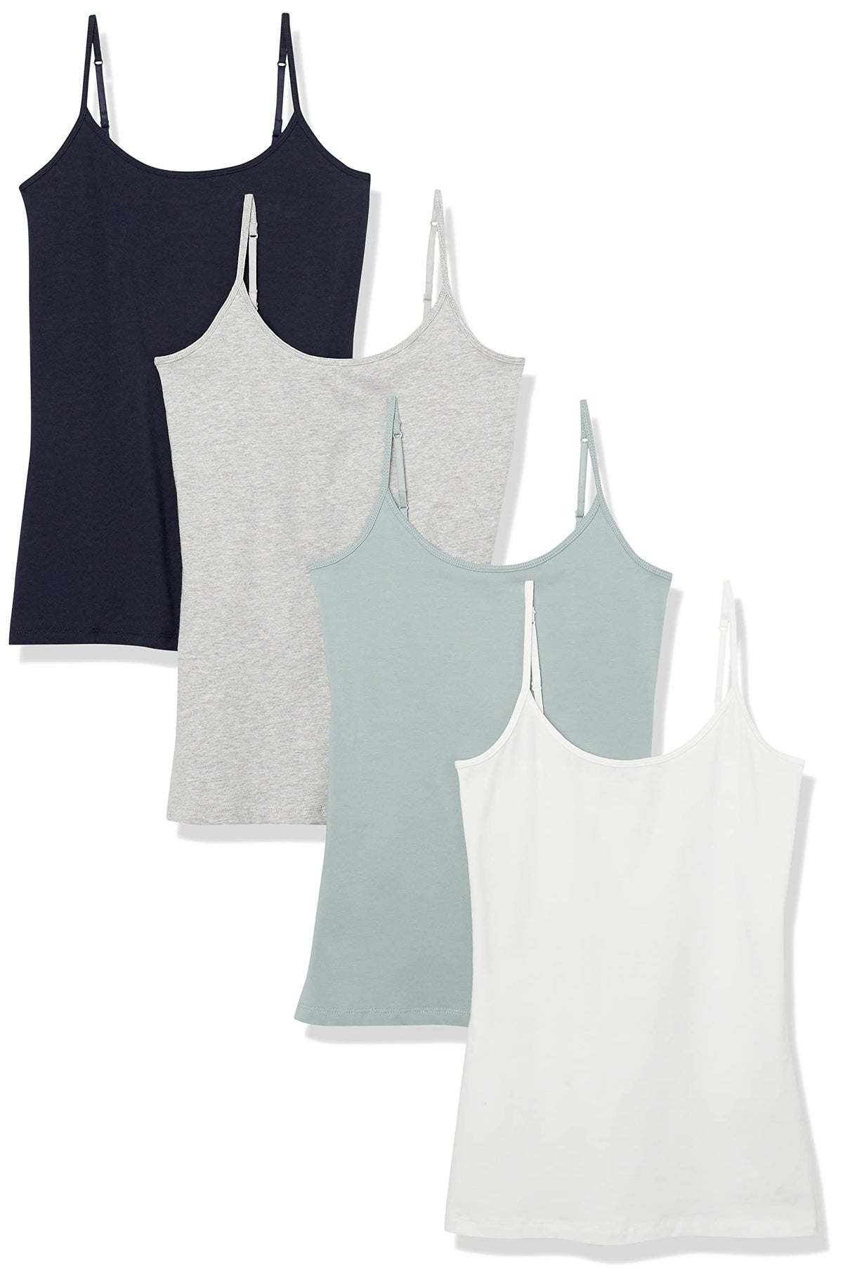 Amazon Essentials Women's Slim-Fit Camisole for Layering and Everyday Wear, Pack of 4