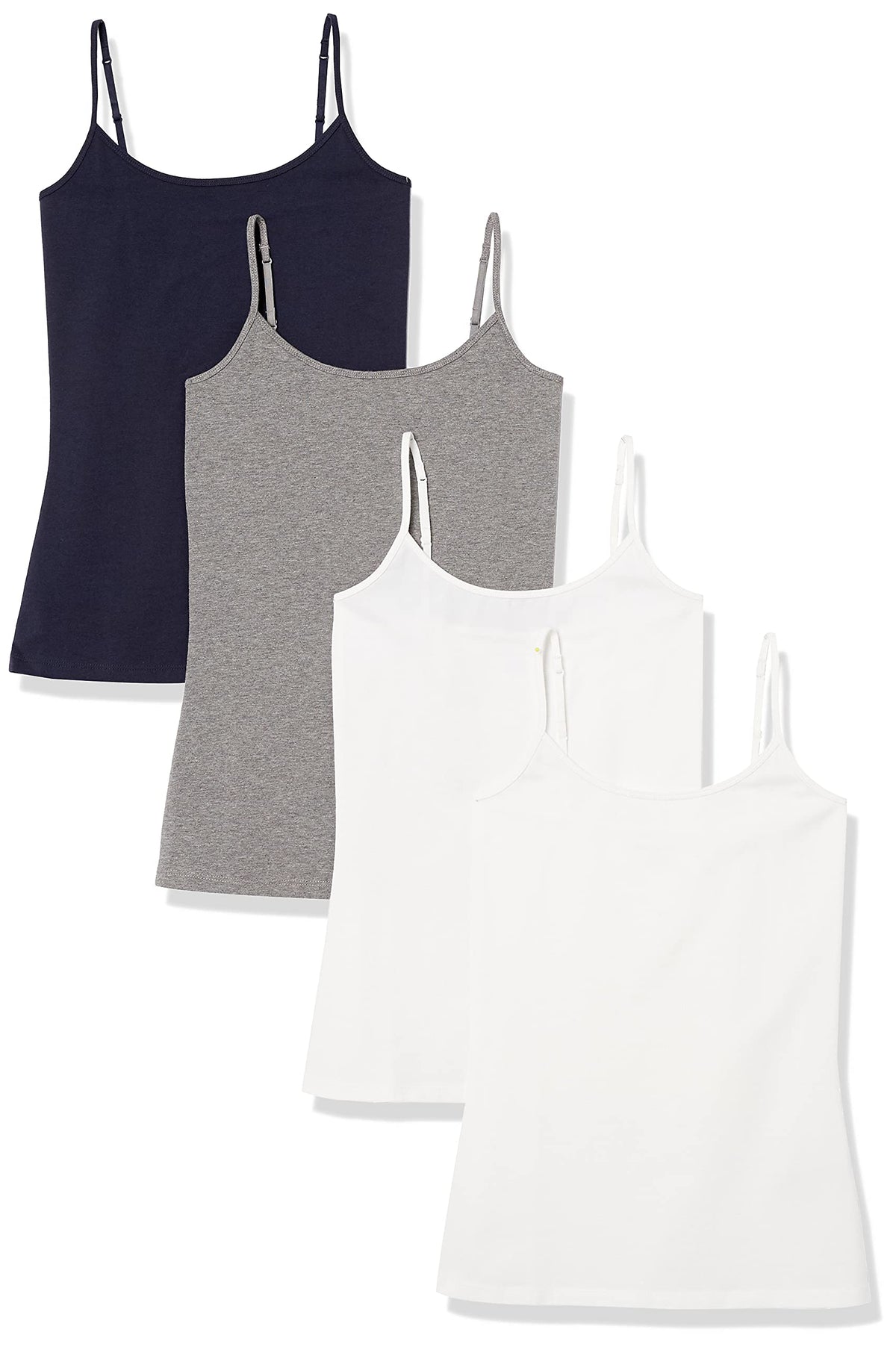 Amazon Essentials Women's Slim-Fit Camisole for Layering and Everyday Wear, Pack of 4