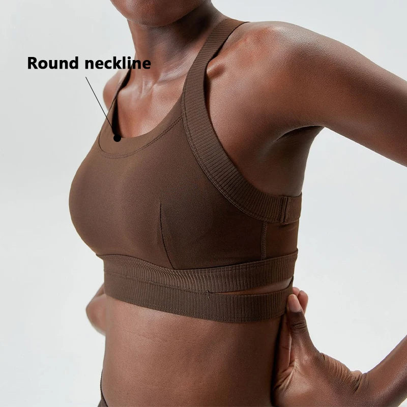 XW- YB427 OEM Factory Fashionable Cross Backless Adjustable Gym Clothing Sports Yoga Bra Top for Women