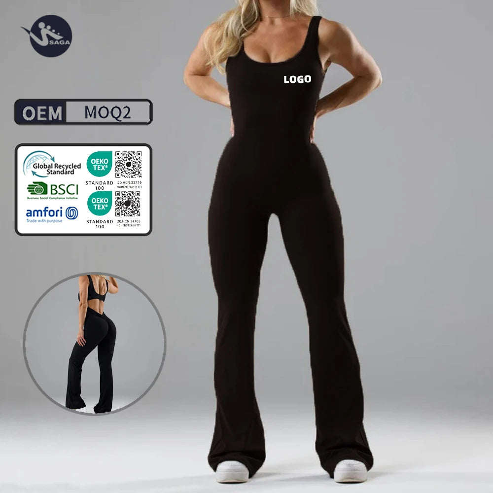 Customized Women's Yoga Rompers Seamless Tummy Control Jumpsuit Dancing Fitness Activewear Casual Bodysuits