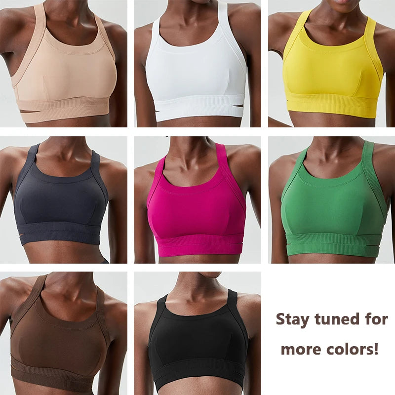 XW- YB427 OEM Factory Fashionable Cross Backless Adjustable Gym Clothing Sports Yoga Bra Top for Women