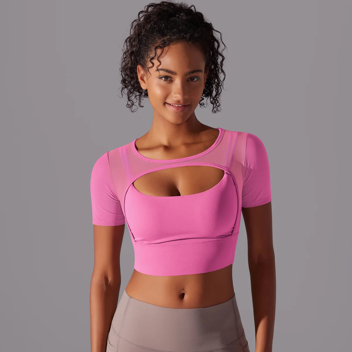 Casual Women's Running Clothing Quick Dry Sports Mesh Short Sleeve Fitness Yoga Top Breathable Luxury Crop Tops for Women