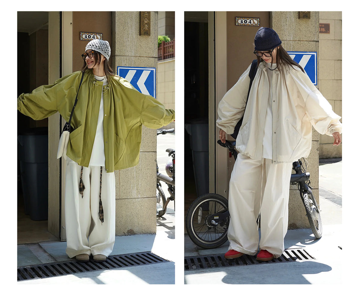 Veste à fermeture éclair pour Sports de plein air, coupe ample, coupe-vent, Trench-Coat décontracté pour femmes, automne