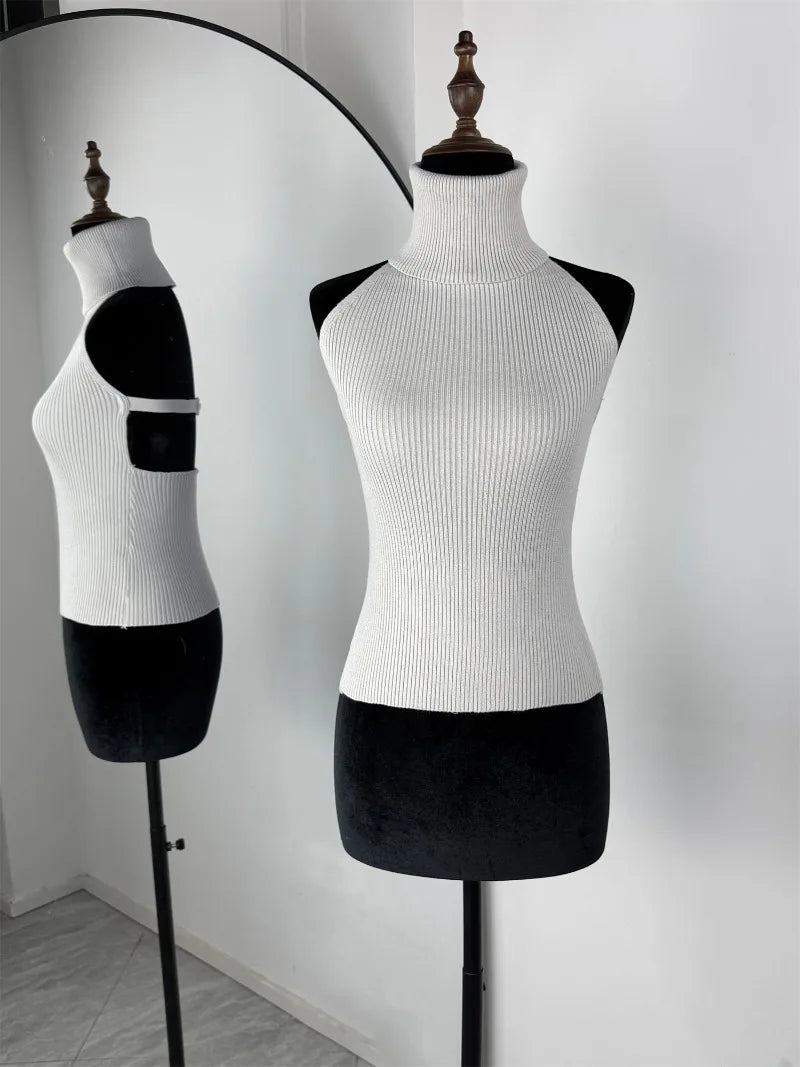 Trendix évider pull ensembles pour femmes 2025 automne nouveau à manches longues tricots châle costumes Sexy dos nu tricot débardeur 2 pièces ensemble
