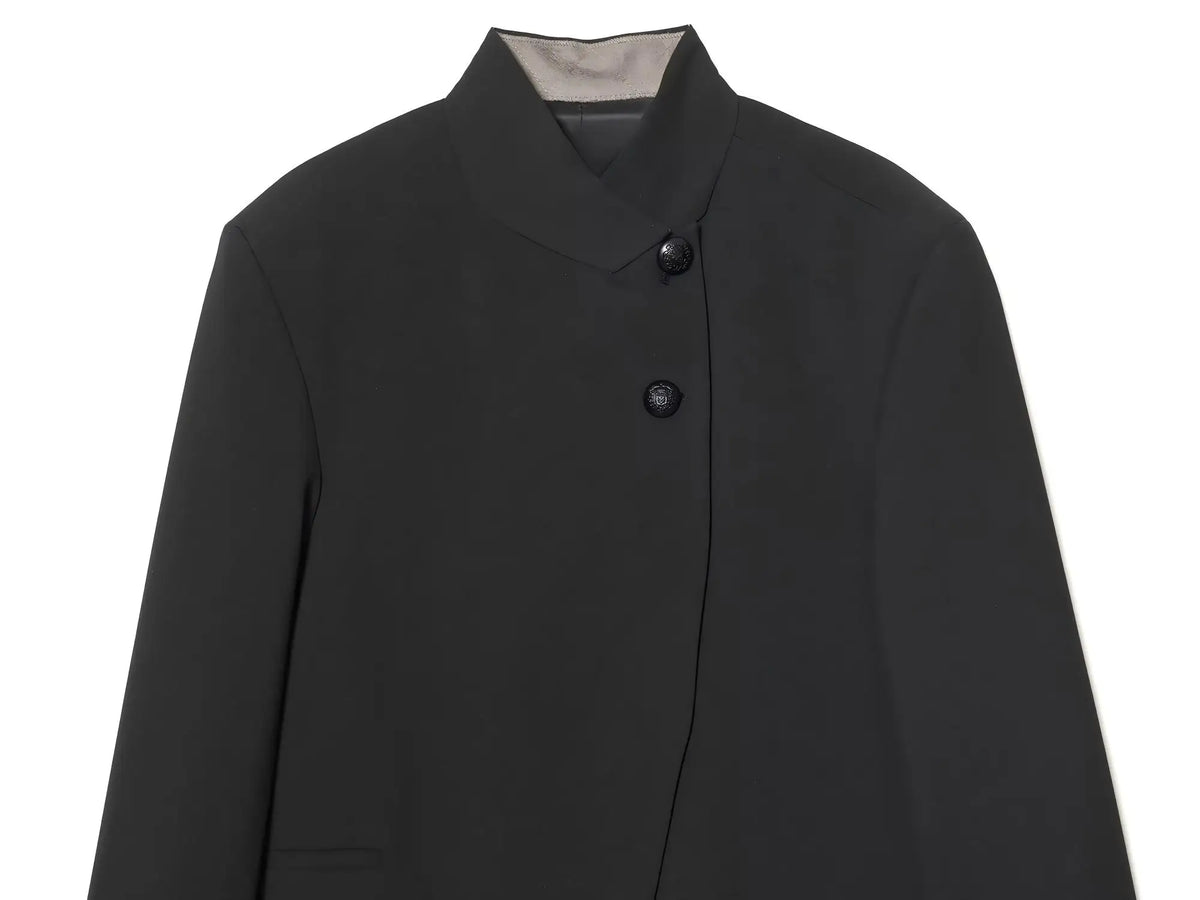 Blazer tendance noir KONDALA pour femme, col roulé, idéal pour le bureau, les fêtes et les vacances, collection Printemps-Automne 2026