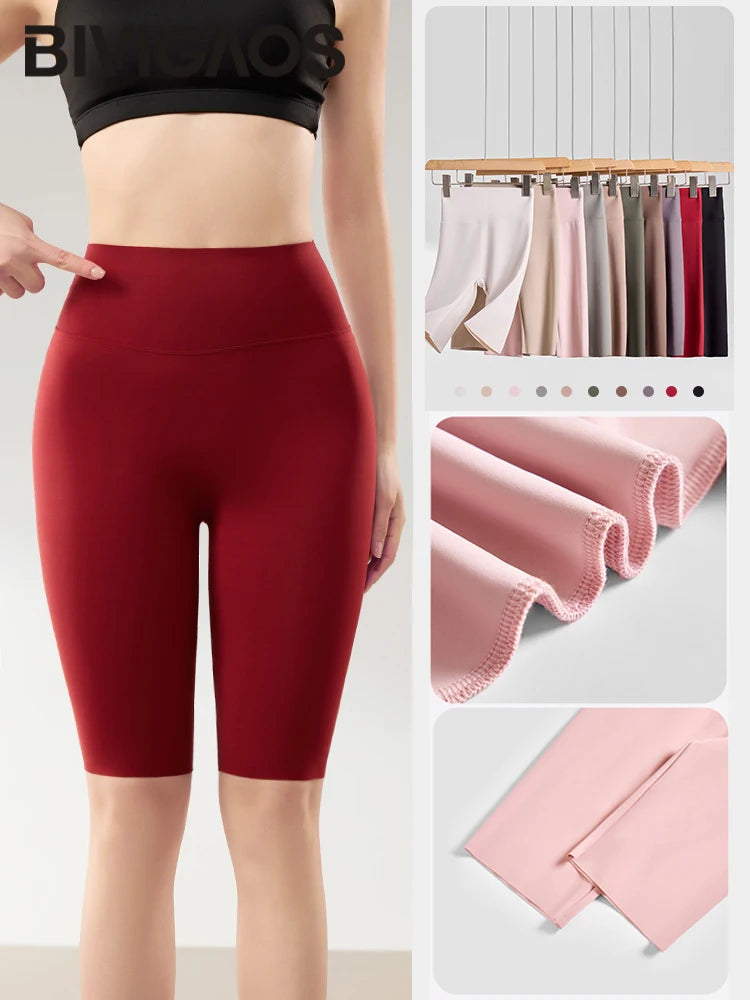 BIVIGAOS été mince crème solaire peau de requin cyclisme Shorts femmes Multi couleur Stretch serré mince Fitness vélo genou longueur Shorts