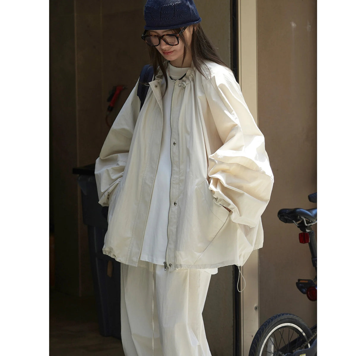 Veste à fermeture éclair pour Sports de plein air, coupe ample, coupe-vent, Trench-Coat décontracté pour femmes, automne