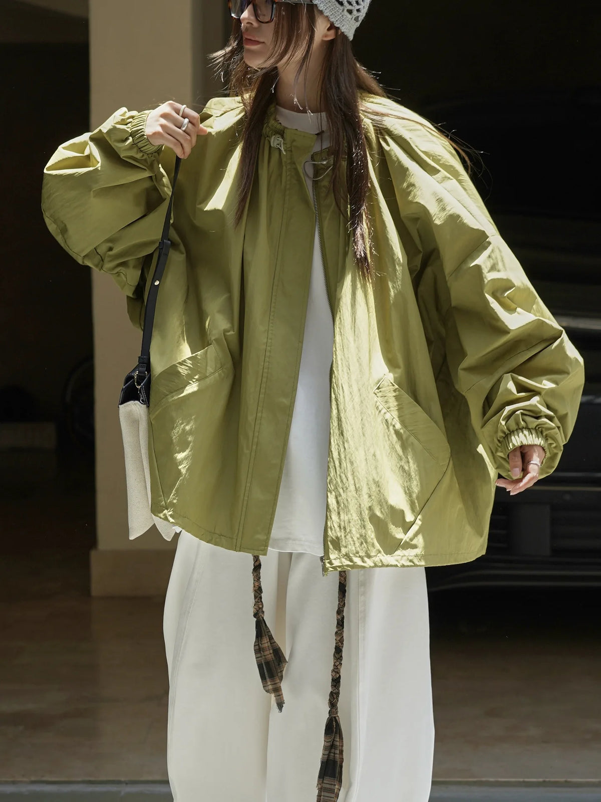 Veste à fermeture éclair pour Sports de plein air, coupe ample, coupe-vent, Trench-Coat décontracté pour femmes, automne