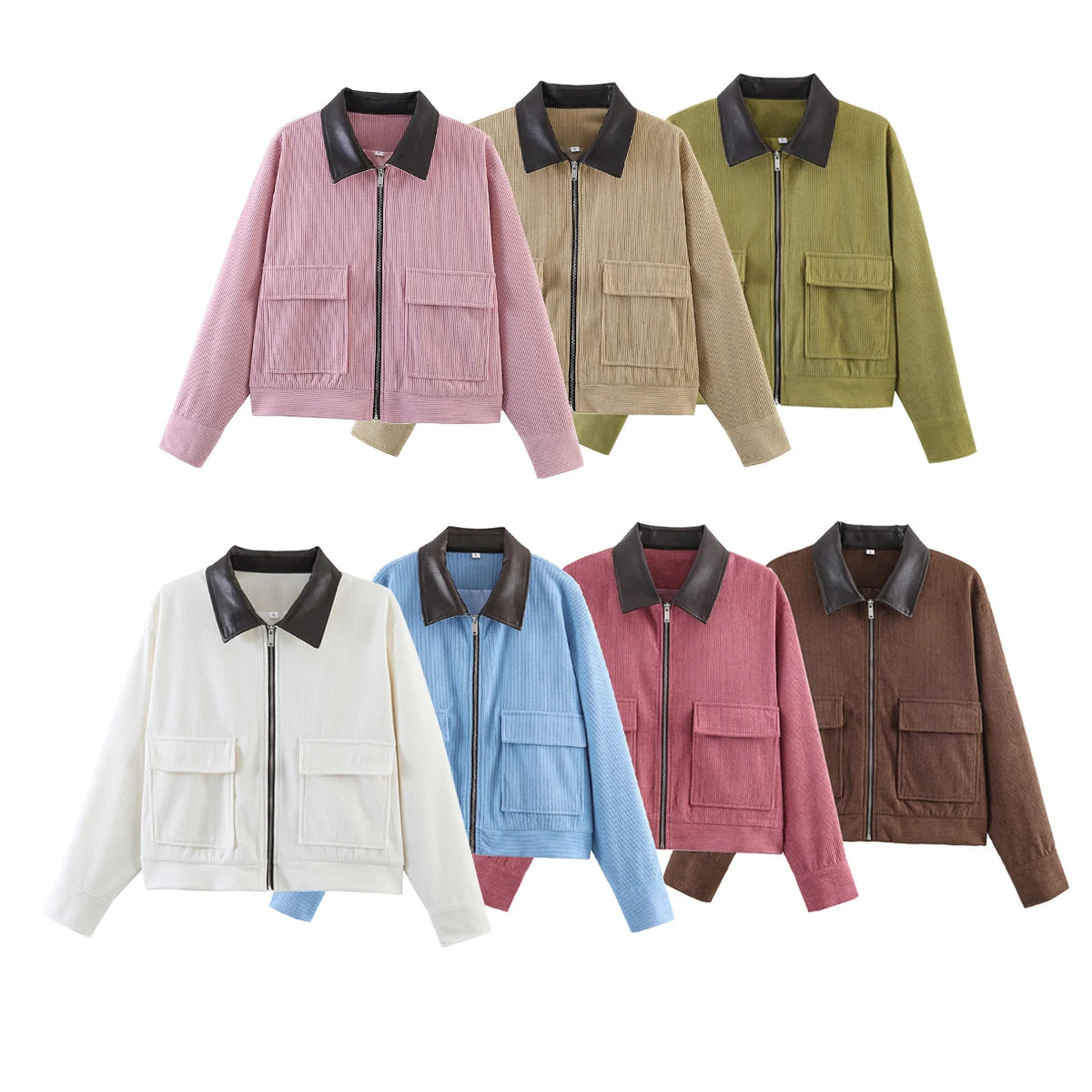 Veste décontractée rose SLTNX pour femme, coupe ample, style streetwear, avec fermeture éclair et poches, idéale pour la détente et le quotidien