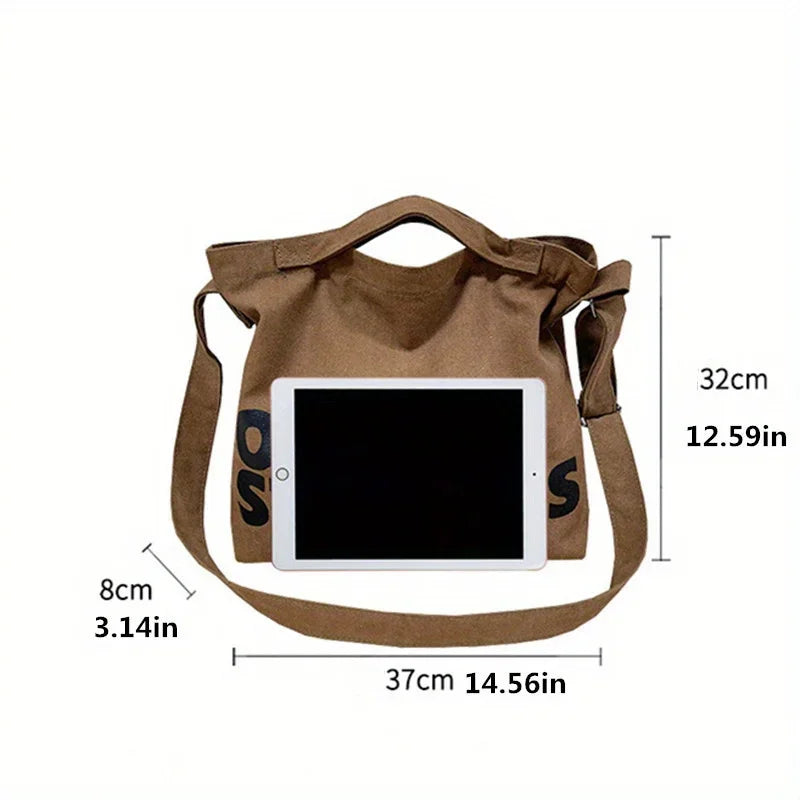 Nouveau sac en toile épaissie délavée, sac à main coréen pour femmes, sacs à provisions de grande capacité pour femmes, sacs d'école pour étudiants