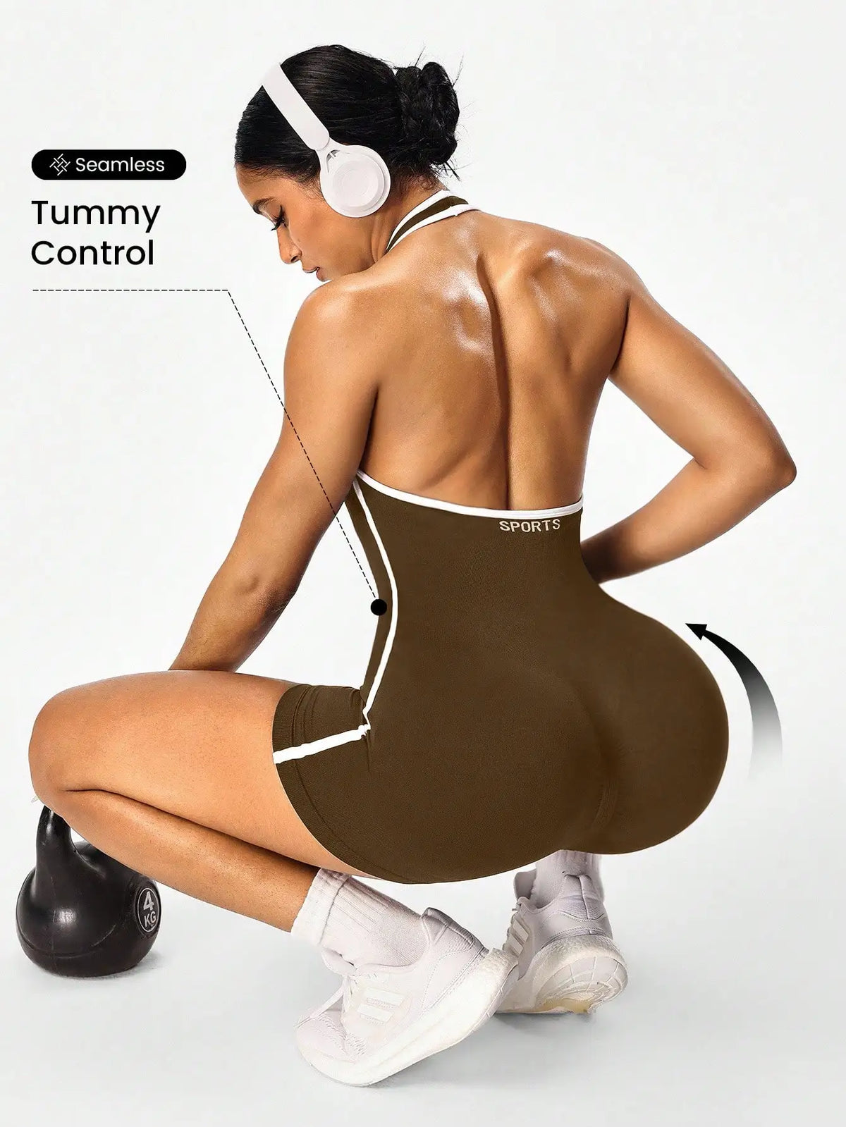 Combinaison de yoga à bandoulière avec design bloquant les couleurs, combinaison d'entraînement dos nu pour femme, vêtements d'extérieur pour le fitness transfrontalier et