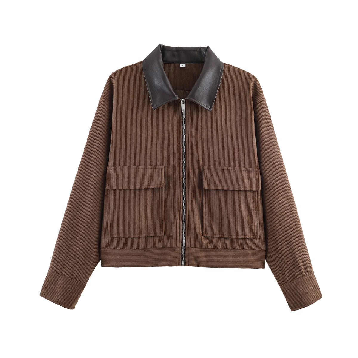 Veste décontractée rose SLTNX pour femme, coupe ample, style streetwear, avec fermeture éclair et poches, idéale pour la détente et le quotidien
