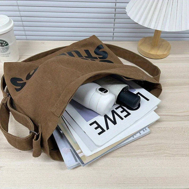 Nouveau sac en toile épaissie délavée, sac à main coréen pour femmes, sacs à provisions de grande capacité pour femmes, sacs d'école pour étudiants