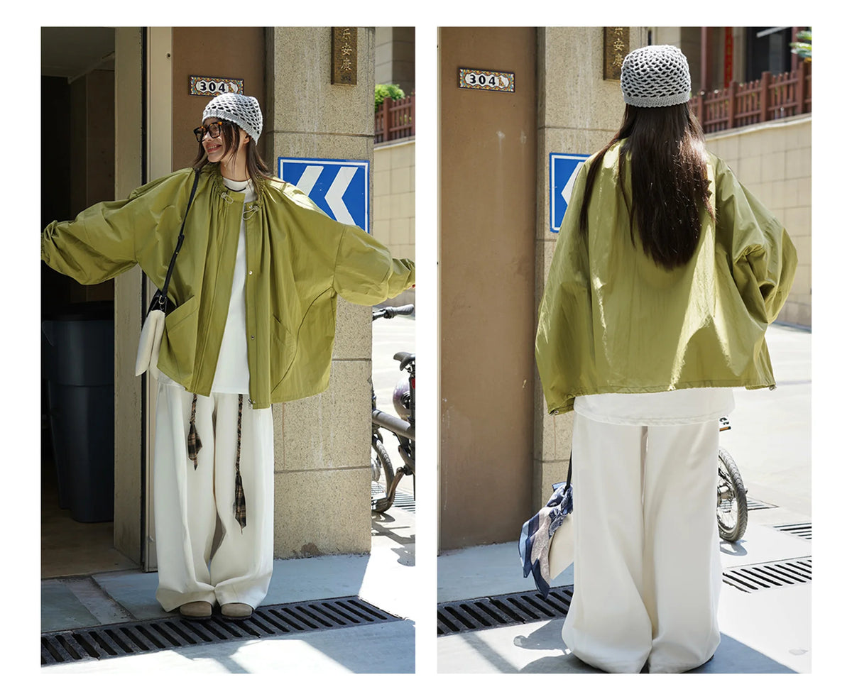 Veste à fermeture éclair pour Sports de plein air, coupe ample, coupe-vent, Trench-Coat décontracté pour femmes, automne