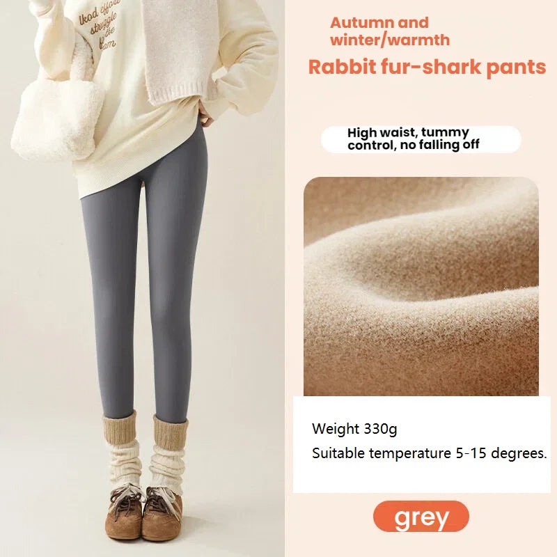 Nouveaux Leggings Thermiques Hiver Doublés Polaire pour Femme – Pantalons Épais et Chauds en Peluche pour l'Extérieur – Vêtements Femme pour Temps Froid