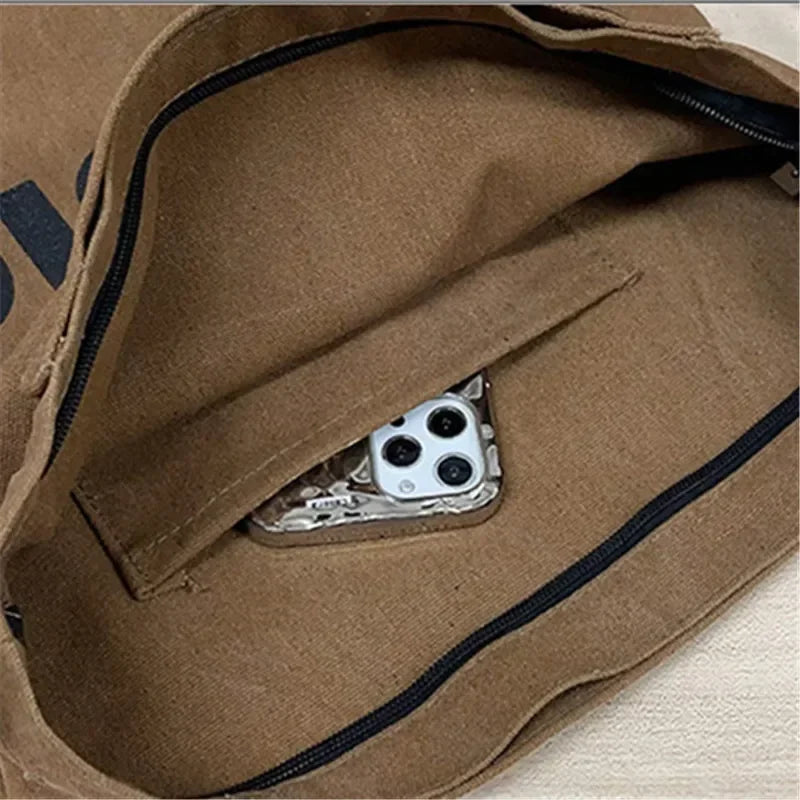 Nouveau sac en toile épaissie délavée, sac à main coréen pour femmes, sacs à provisions de grande capacité pour femmes, sacs d'école pour étudiants