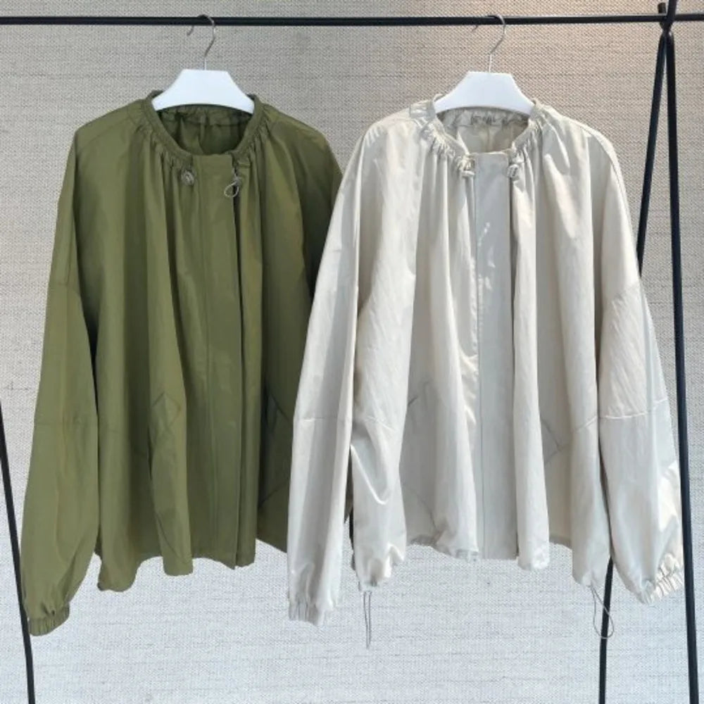 Veste à fermeture éclair pour Sports de plein air, coupe ample, coupe-vent, Trench-Coat décontracté pour femmes, automne