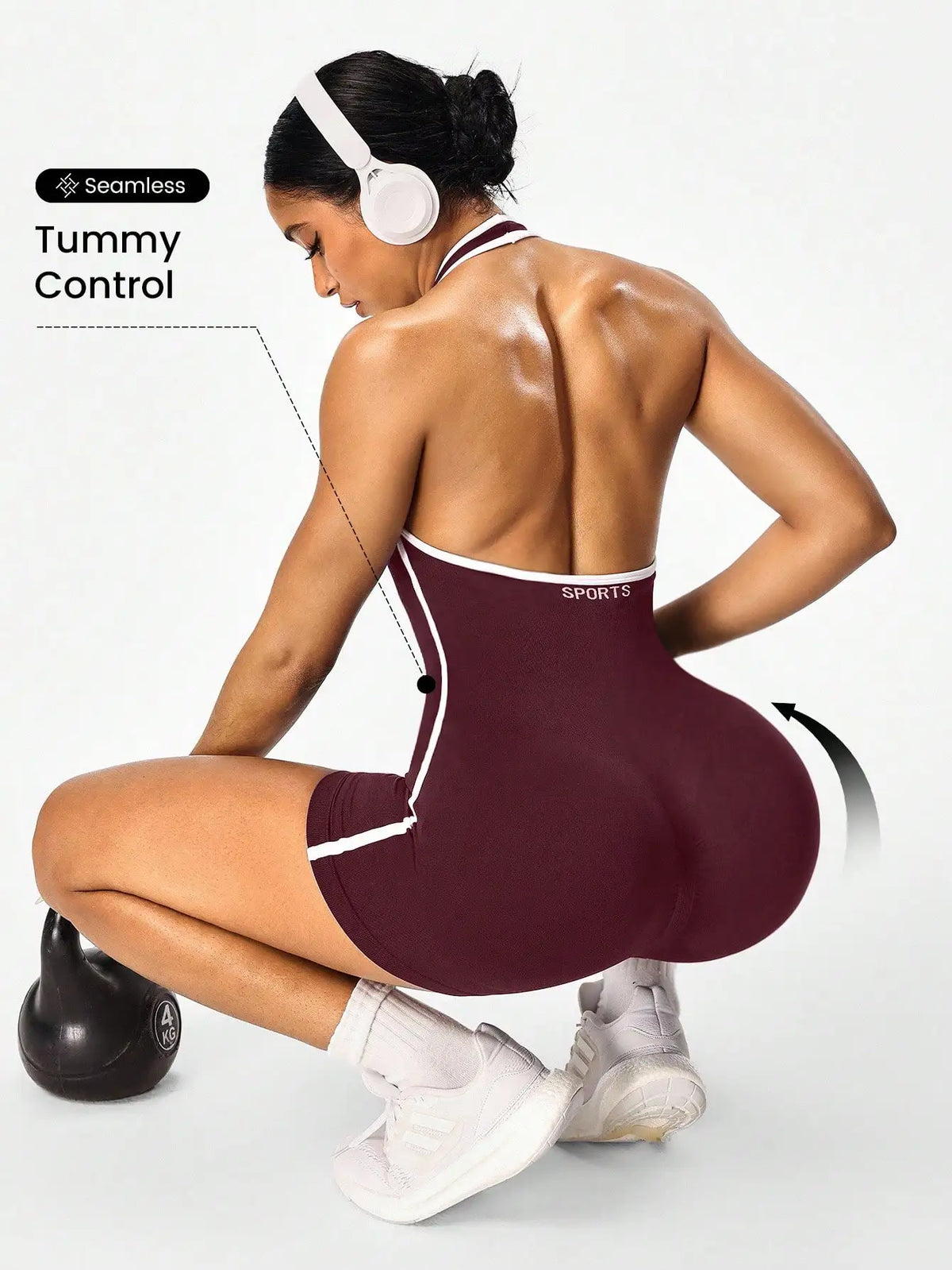 Combinaison de yoga à bandoulière avec design bloquant les couleurs, combinaison d'entraînement dos nu pour femme, vêtements d'extérieur pour le fitness transfrontalier et