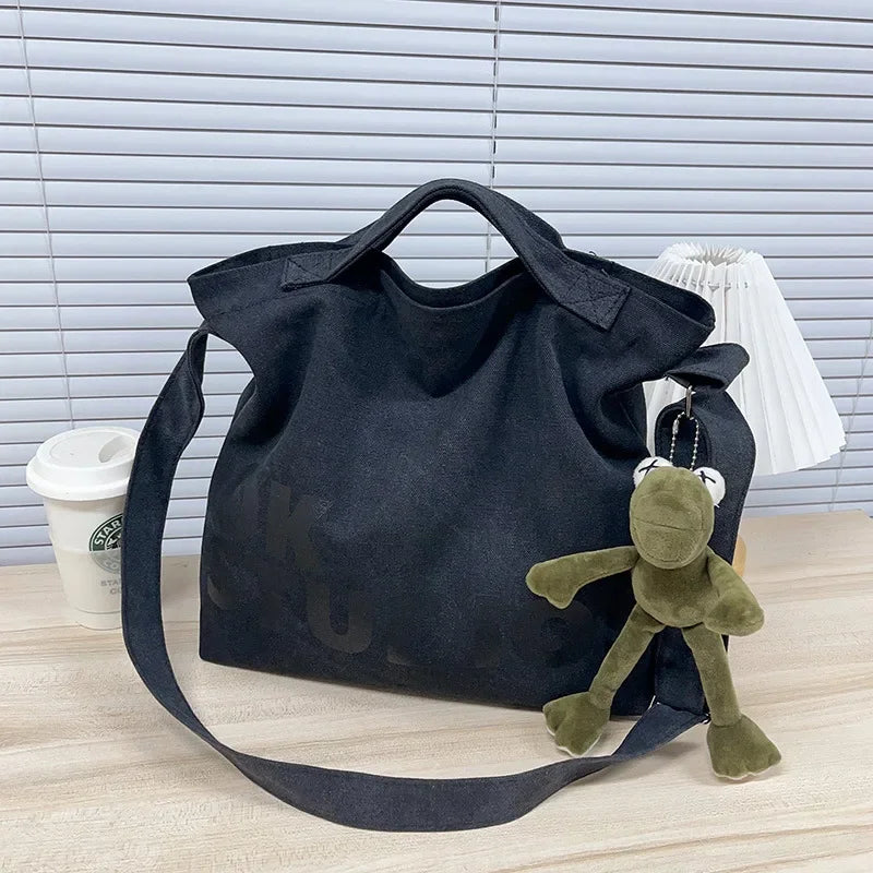 Nouveau sac en toile épaissie délavée, sac à main coréen pour femmes, sacs à provisions de grande capacité pour femmes, sacs d'école pour étudiants
