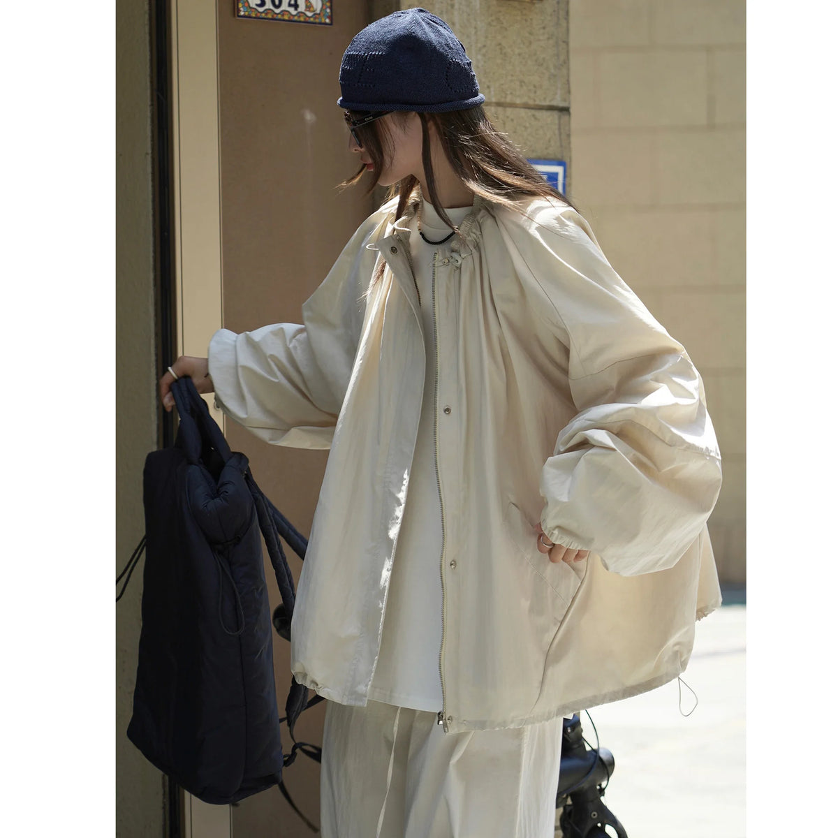 Veste à fermeture éclair pour Sports de plein air, coupe ample, coupe-vent, Trench-Coat décontracté pour femmes, automne
