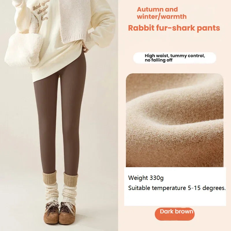 Nouveaux Leggings Thermiques Hiver Doublés Polaire pour Femme – Pantalons Épais et Chauds en Peluche pour l'Extérieur – Vêtements Femme pour Temps Froid