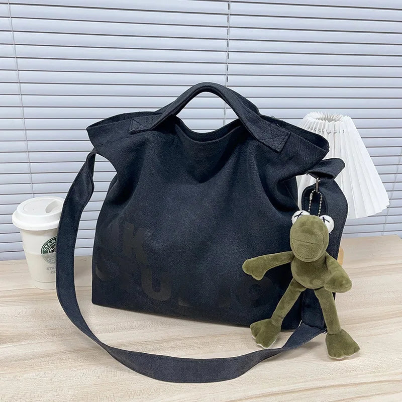 Nouveau sac en toile épaissie délavée, sac à main coréen pour femmes, sacs à provisions de grande capacité pour femmes, sacs d'école pour étudiants