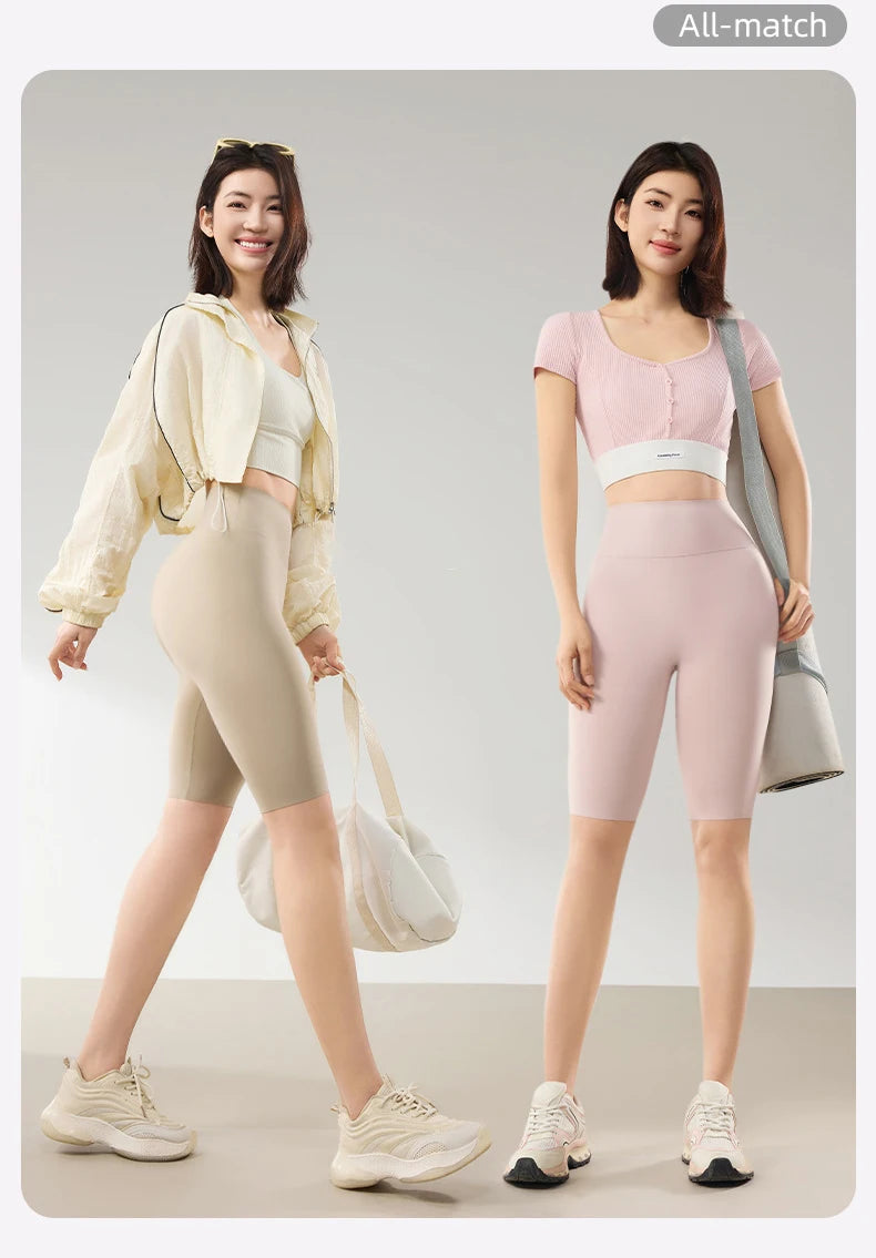 BIVIGAOS été mince crème solaire peau de requin cyclisme Shorts femmes Multi couleur Stretch serré mince Fitness vélo genou longueur Shorts