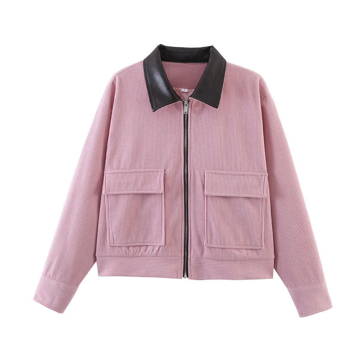 Veste décontractée rose SLTNX pour femme, coupe ample, style streetwear, avec fermeture éclair et poches, idéale pour la détente et le quotidien