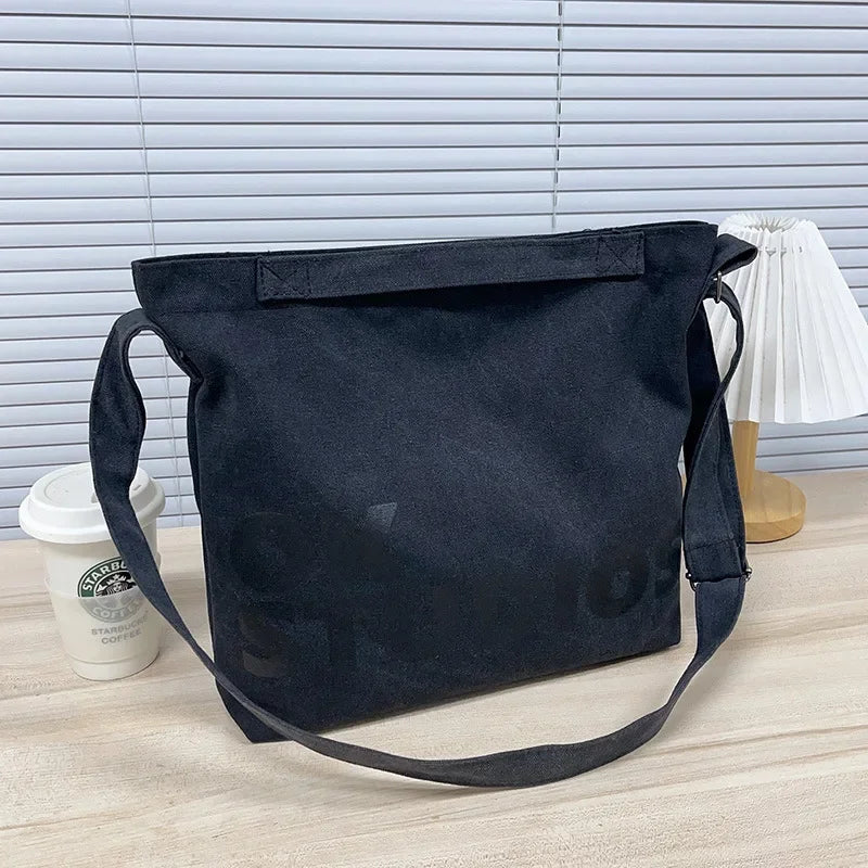 Nouveau sac en toile épaissie délavée, sac à main coréen pour femmes, sacs à provisions de grande capacité pour femmes, sacs d'école pour étudiants