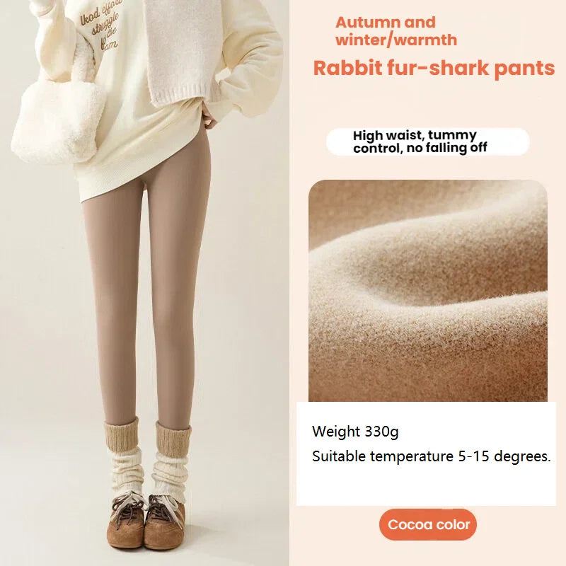 Nouveaux Leggings Thermiques Hiver Doublés Polaire pour Femme – Pantalons Épais et Chauds en Peluche pour l'Extérieur – Vêtements Femme pour Temps Froid