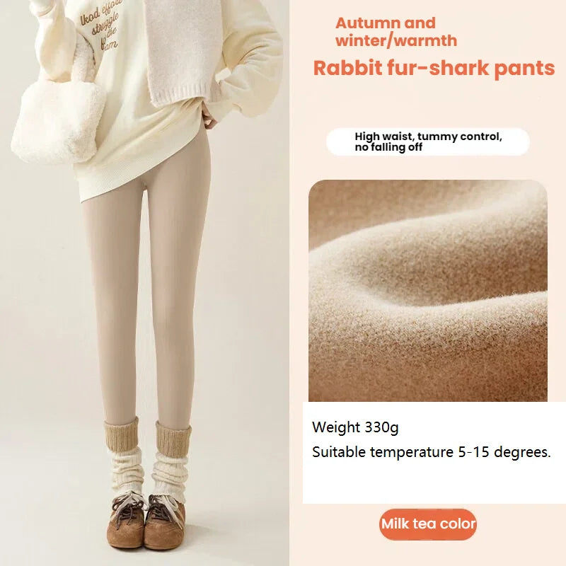 Nouveaux Leggings Thermiques Hiver Doublés Polaire pour Femme – Pantalons Épais et Chauds en Peluche pour l'Extérieur – Vêtements Femme pour Temps Froid
