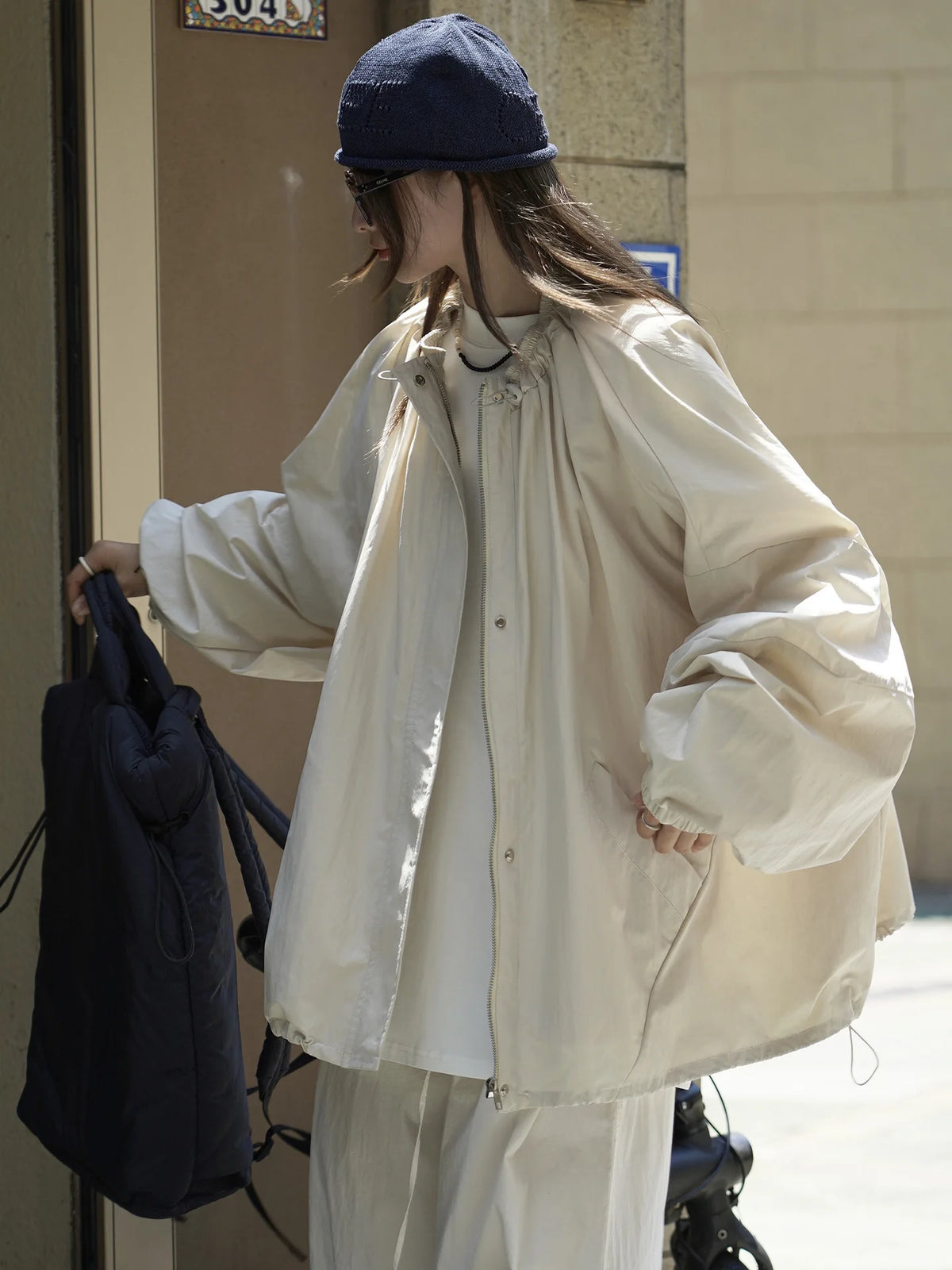 Veste à fermeture éclair pour Sports de plein air, coupe ample, coupe-vent, Trench-Coat décontracté pour femmes, automne